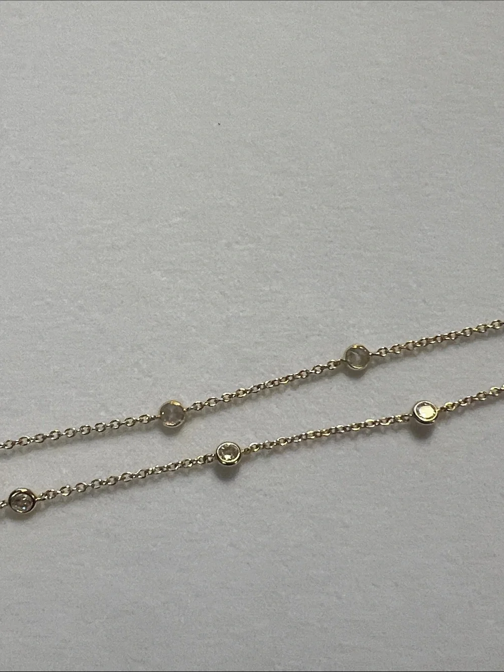 Delicate Gold Station Cubic Zirconia Necklace - Women Jewelry